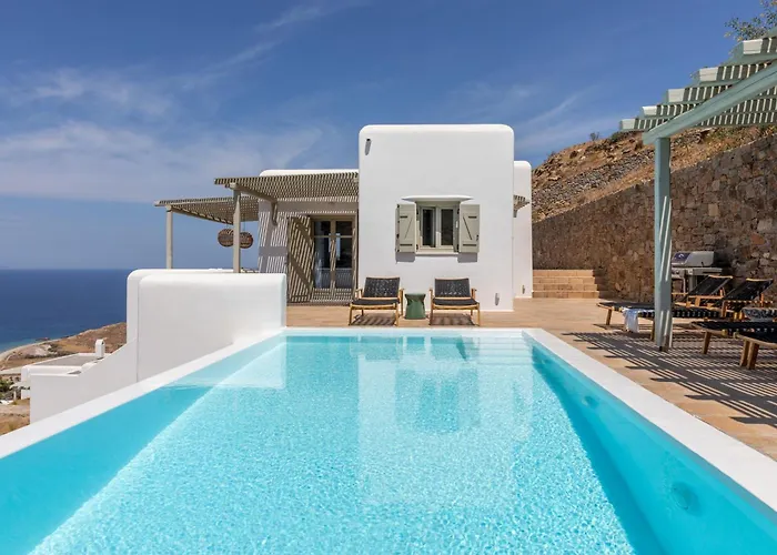 ヴィラ Modern Mykonos Private Pool Stunning View Fanari